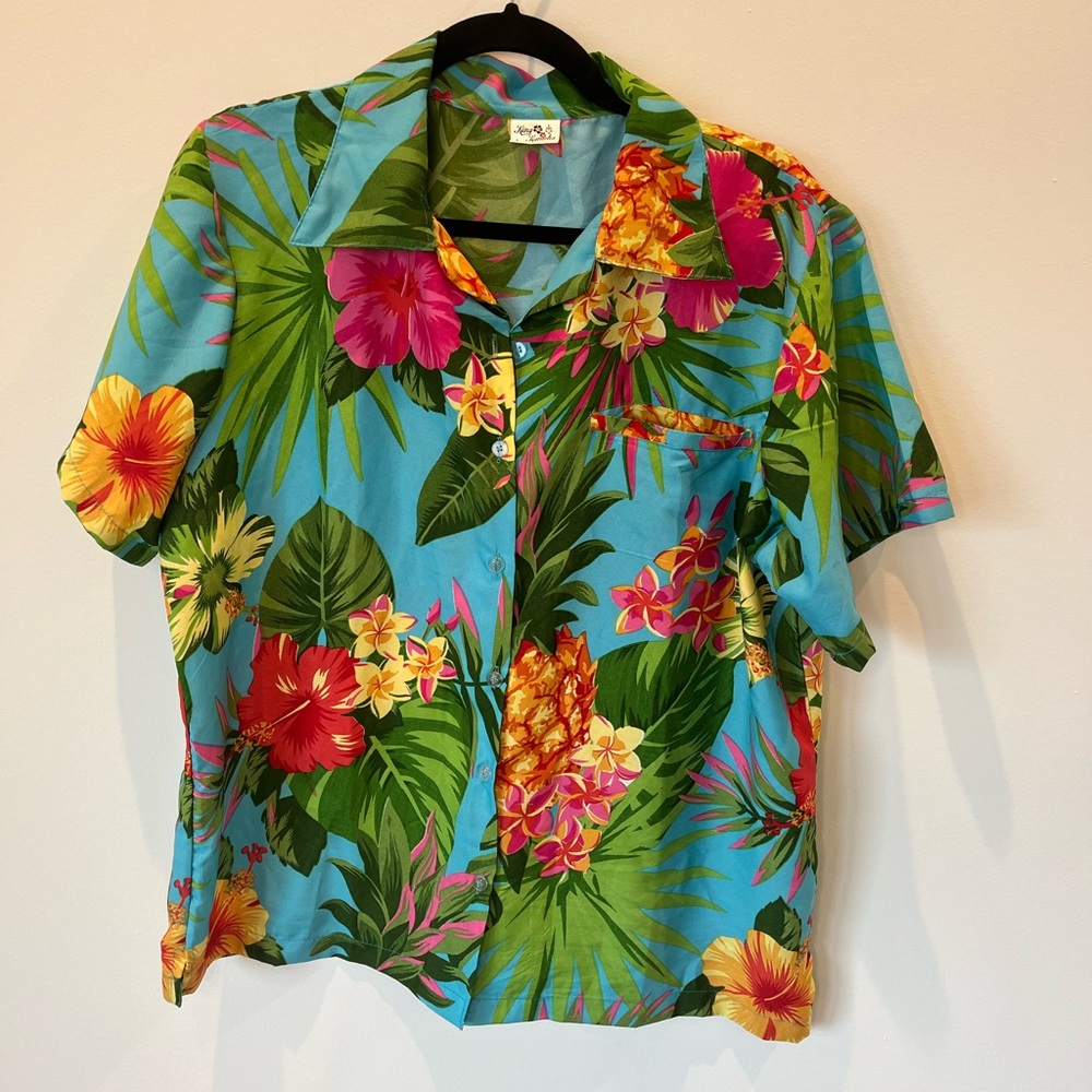 King Kameha beach flannel button down